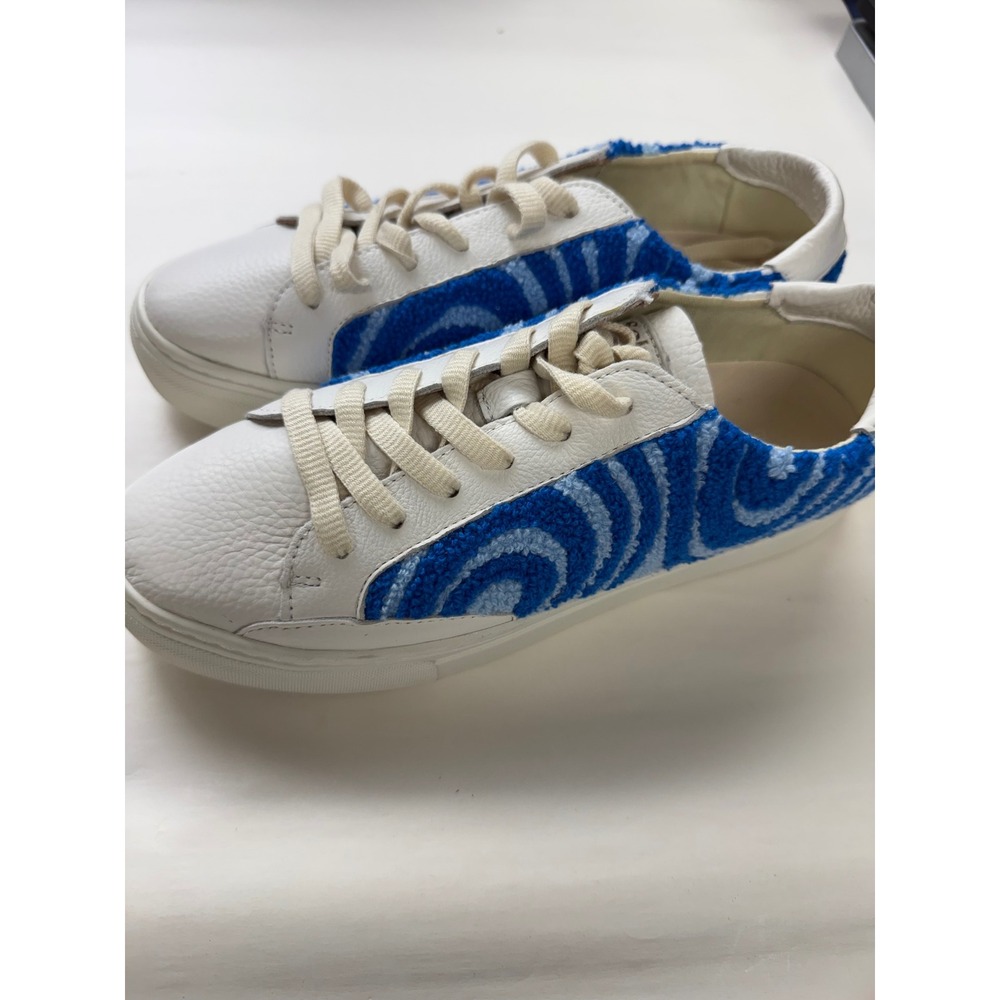 Soludos lbiza Platform Psychedelic Spiral Sneakers Marine Blue Sz 8.5 New